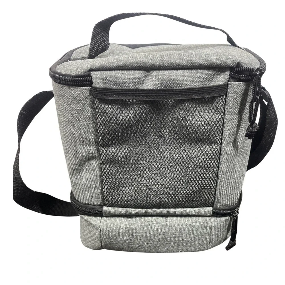 Disney Security Mickey Mouse Insulated Lunch Bag Grey Dual Compartment Cooler